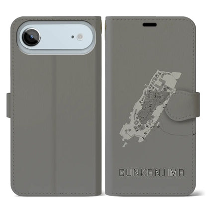 【軍艦島（長崎県）】地図柄iPhoneケース（手帳タイプ）