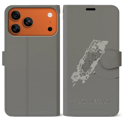 【軍艦島（長崎県）】地図柄iPhoneケース（手帳タイプ）