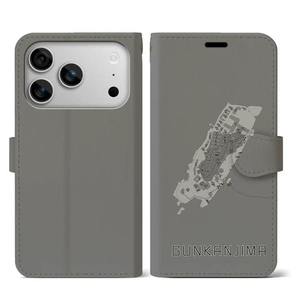 【軍艦島（長崎県）】地図柄iPhoneケース（手帳タイプ）