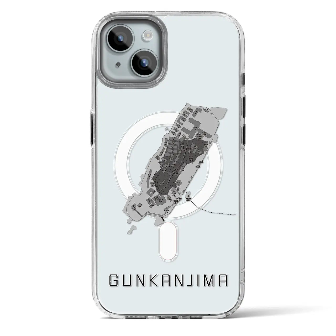 【軍艦島（長崎県）】地図柄iPhoneケース（MagSafeタイプ）