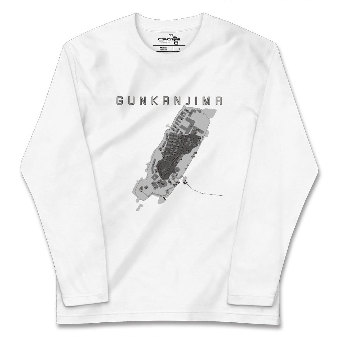 【軍艦島(長崎県)】地図柄ロングスリーブTシャツ