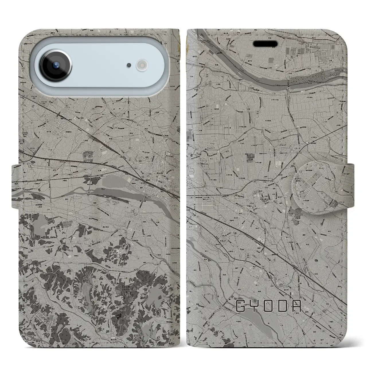 【行田（埼玉県）】地図柄iPhoneケース（手帳タイプ）