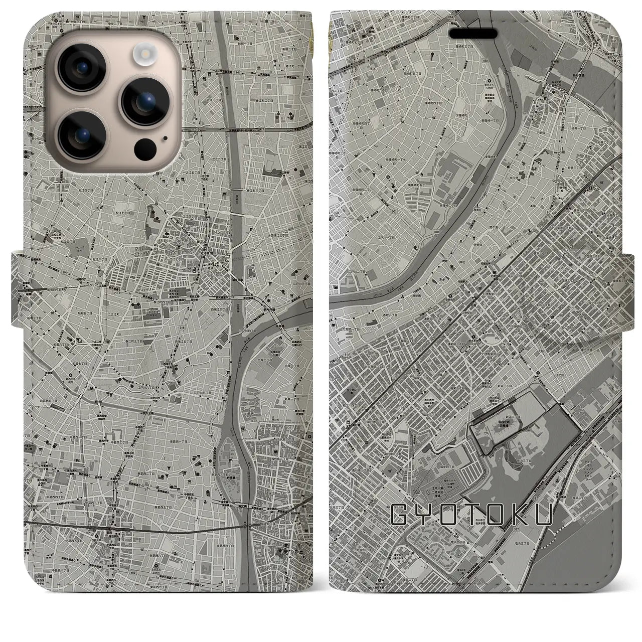 【行徳（千葉県）】地図柄iPhoneケース（手帳タイプ）