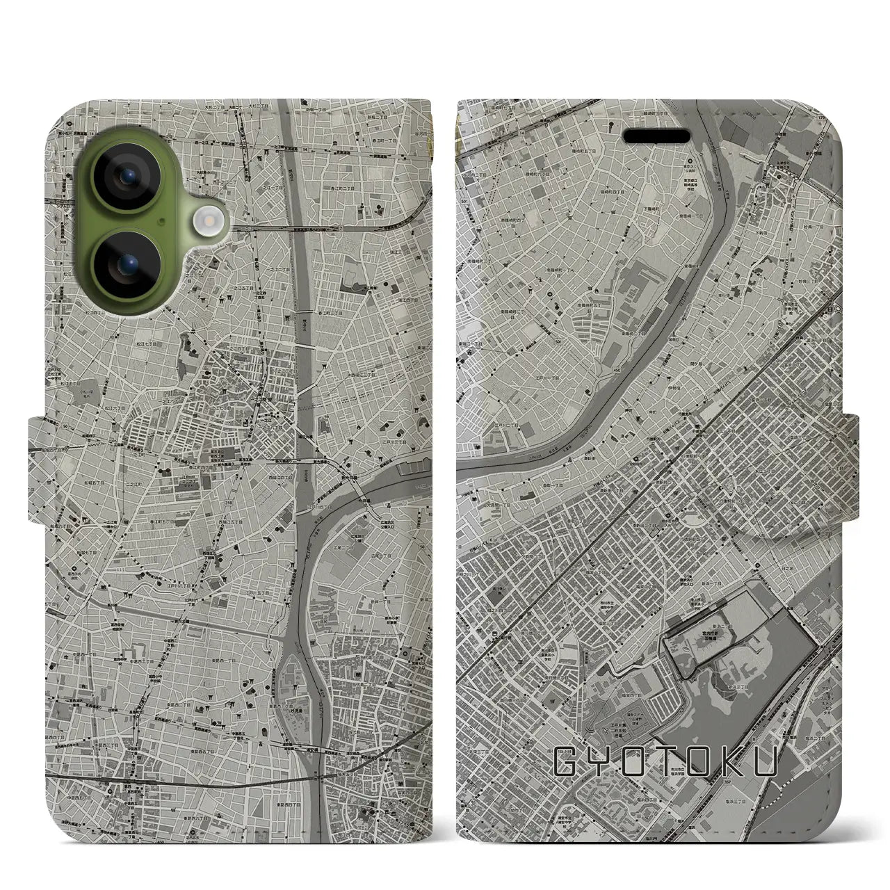 【行徳（千葉県）】地図柄iPhoneケース（手帳タイプ）