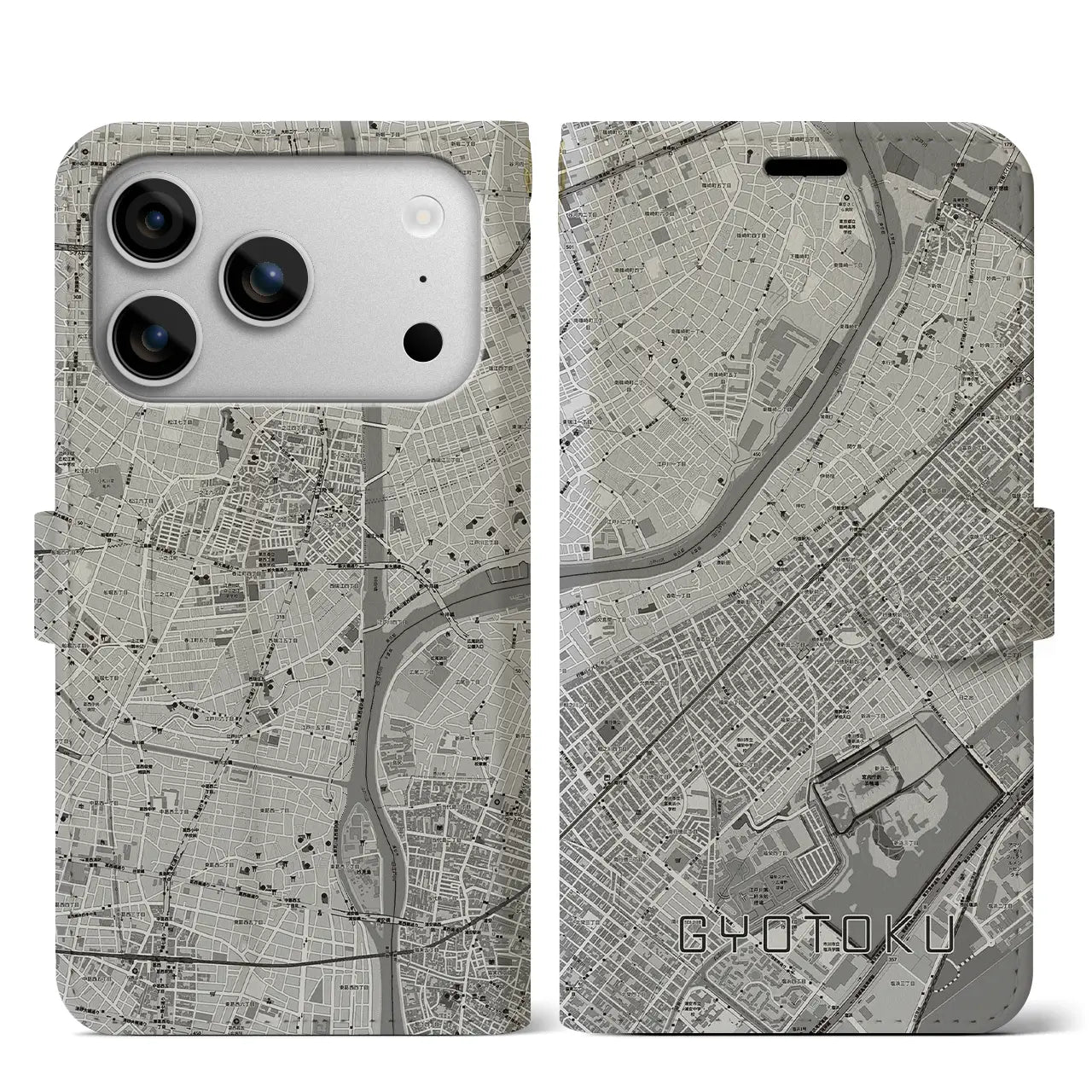 【行徳（千葉県）】地図柄iPhoneケース（手帳タイプ）