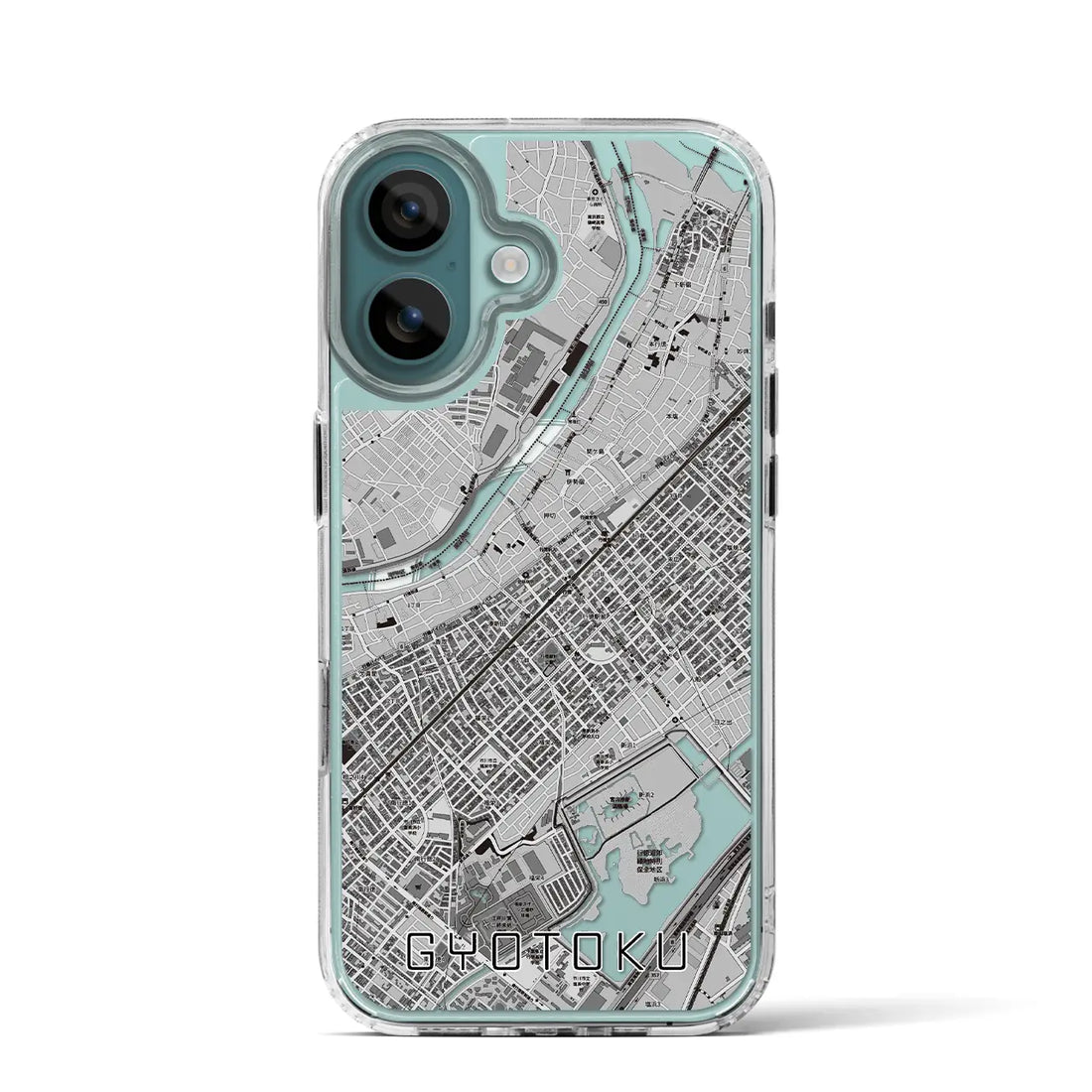 【行徳（千葉県）】地図柄iPhoneケース（MagSafeタイプ）モノトーン・iPhone 16 Pro 用