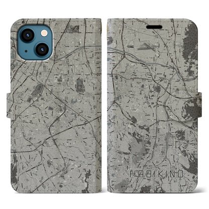 【羽曳野（大阪府）】地図柄iPhoneケース（手帳タイプ）モノトーン・iPhone 13 用