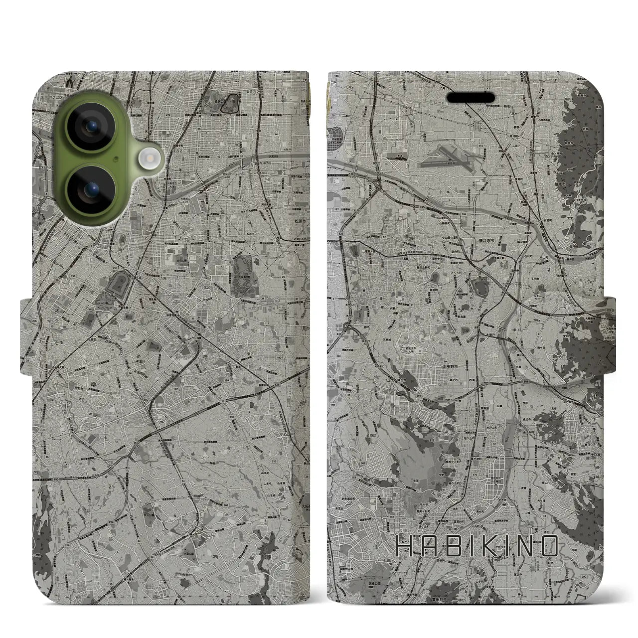 【羽曳野（大阪府）】地図柄iPhoneケース（手帳タイプ）