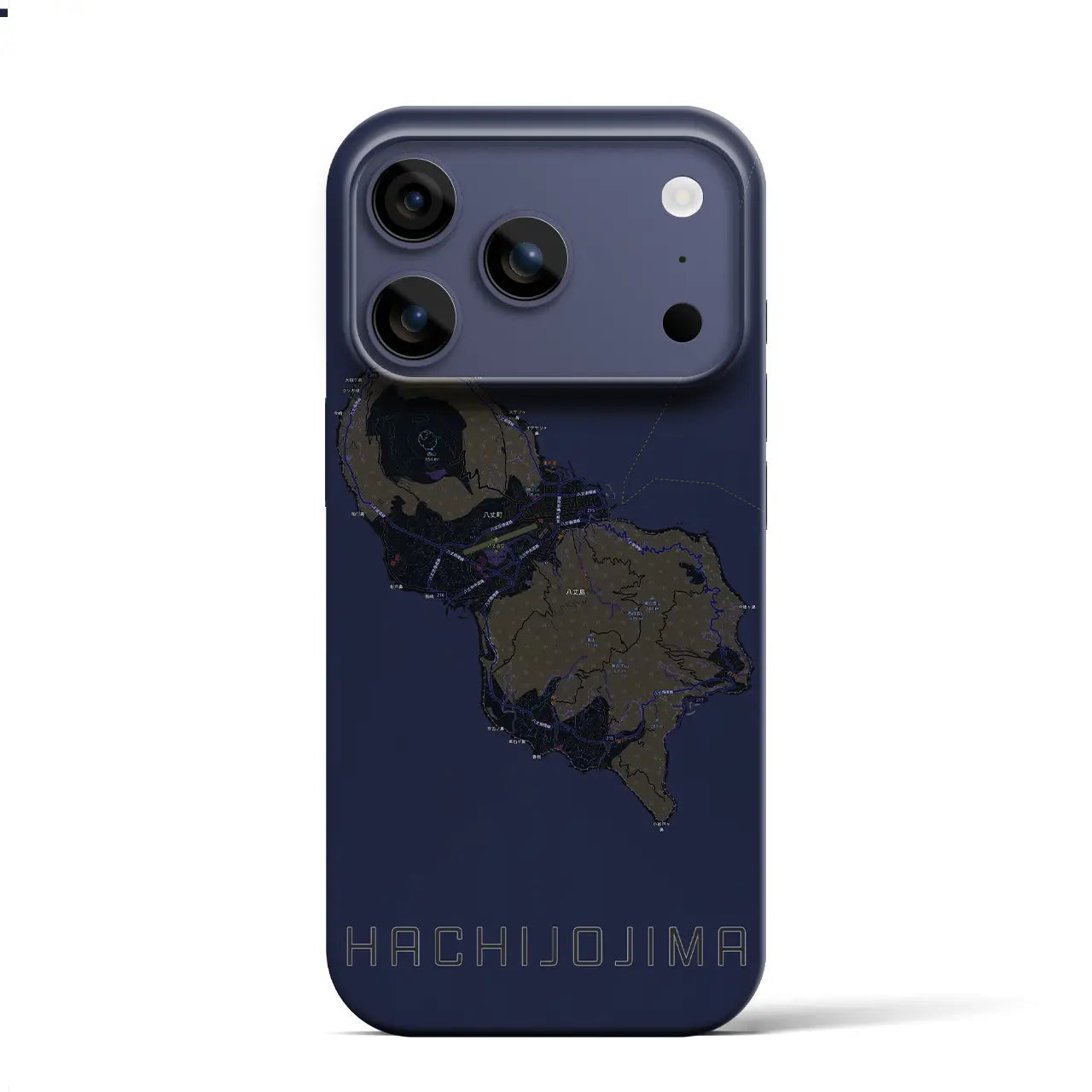 【八丈島（東京都）】地図柄iPhoneケース（バックカバータイプ）