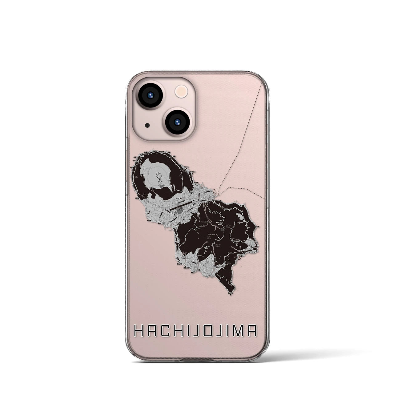【八丈島（東京都）】地図柄iPhoneケース（クリアタイプ）