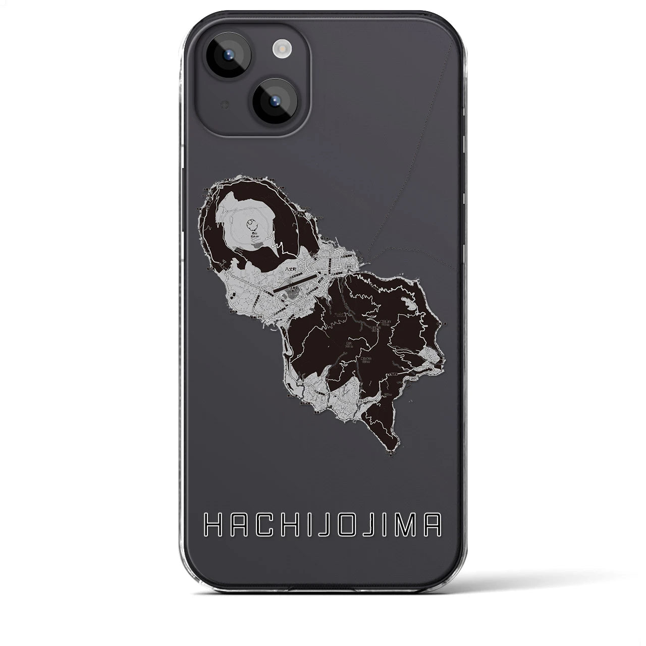 【八丈島（東京都）】地図柄iPhoneケース（クリアタイプ）