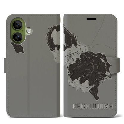 【八丈島（東京都）】地図柄iPhoneケース（手帳タイプ）