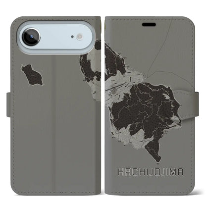 【八丈島（東京都）】地図柄iPhoneケース（手帳タイプ）
