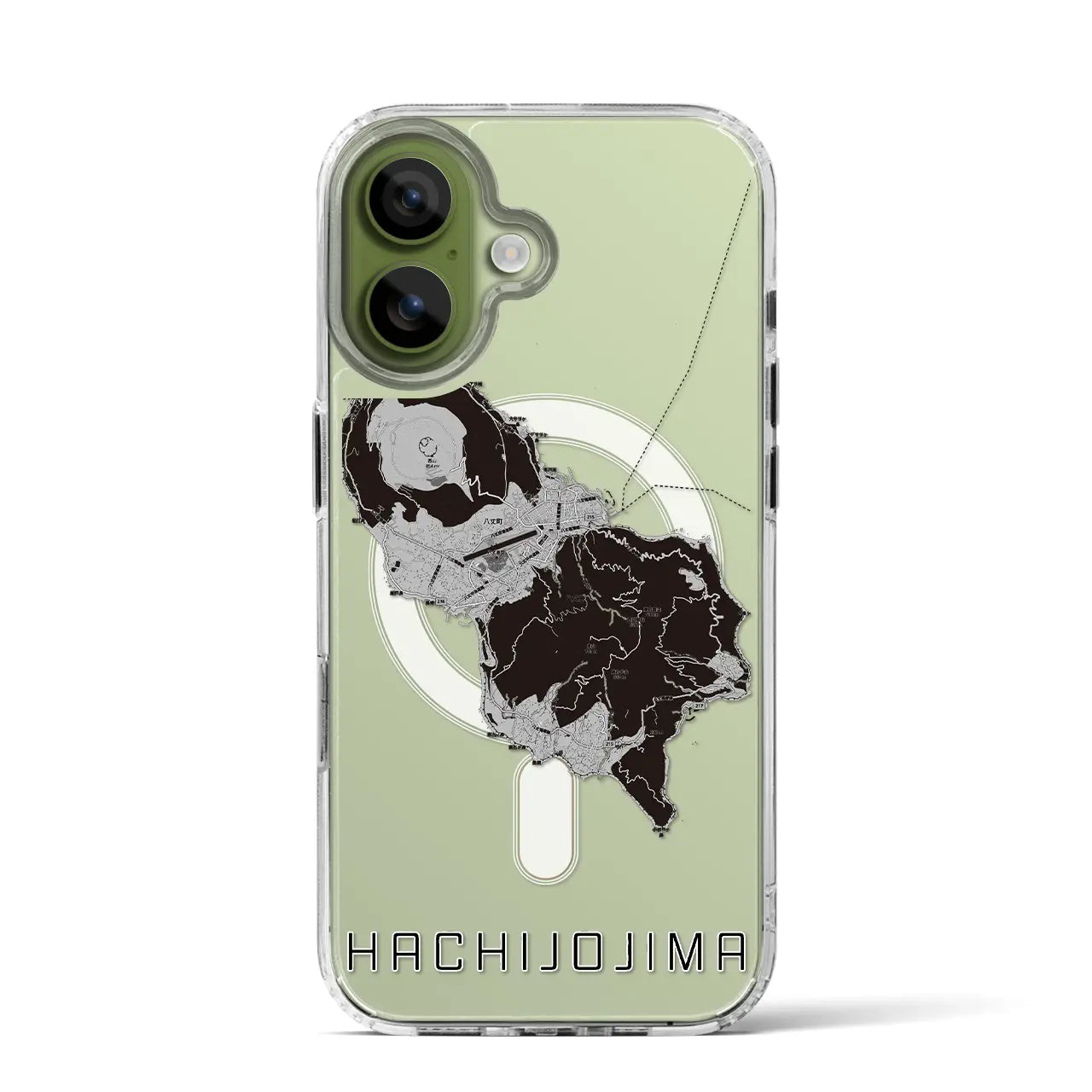 【八丈島（東京都）】地図柄iPhoneケース（MagSafeタイプ）