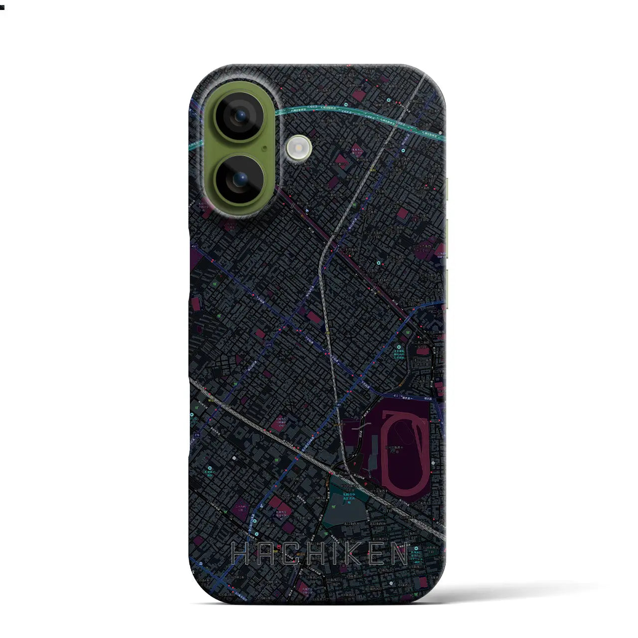 【八軒（北海道）】地図柄iPhoneケース（バックカバータイプ）