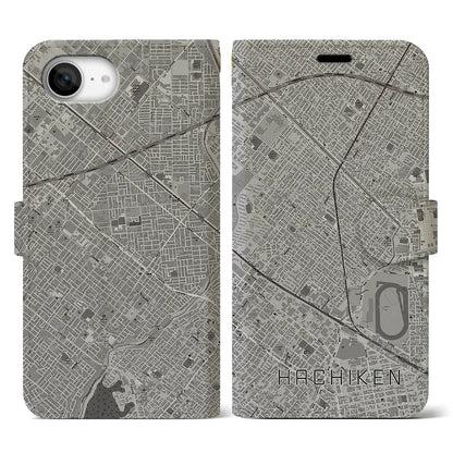 【八軒（北海道）】地図柄iPhoneケース（手帳タイプ）