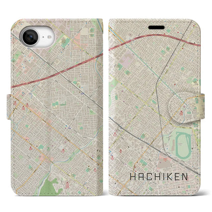 【八軒（北海道）】地図柄iPhoneケース（手帳タイプ）