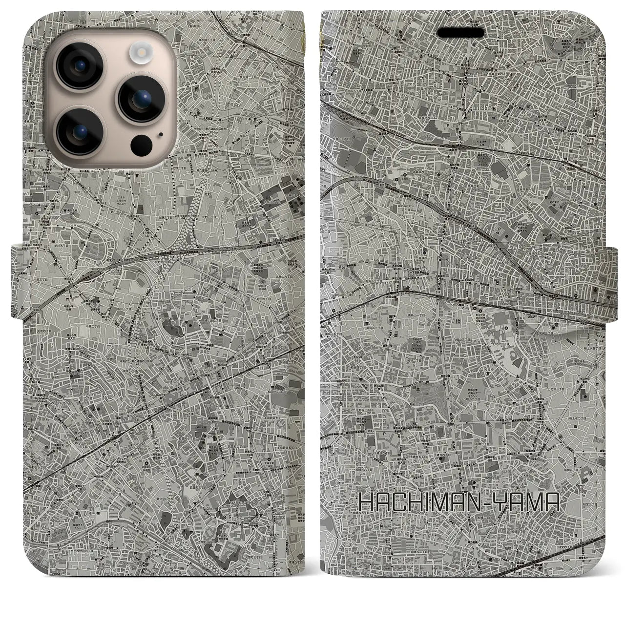 【八幡山（東京都）】地図柄iPhoneケース（手帳タイプ）