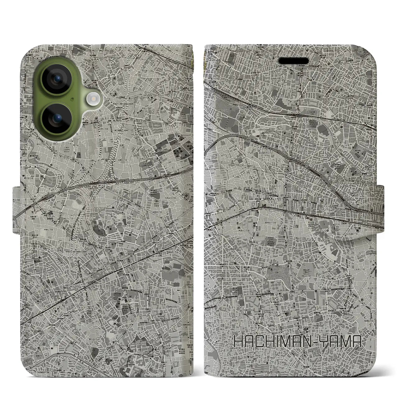 【八幡山（東京都）】地図柄iPhoneケース（手帳タイプ）