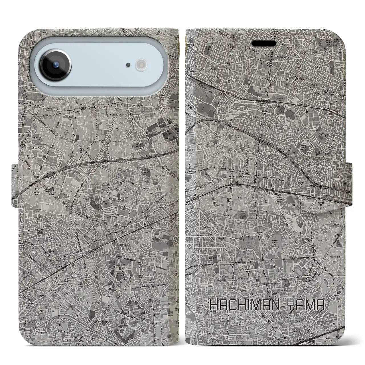 【八幡山（東京都）】地図柄iPhoneケース（手帳タイプ）