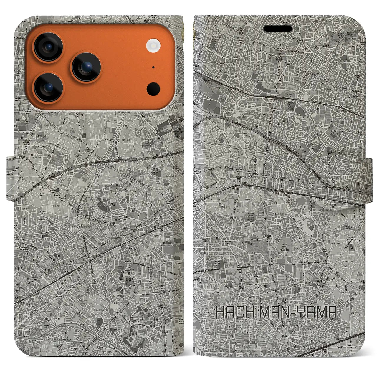 【八幡山（東京都）】地図柄iPhoneケース（手帳タイプ）
