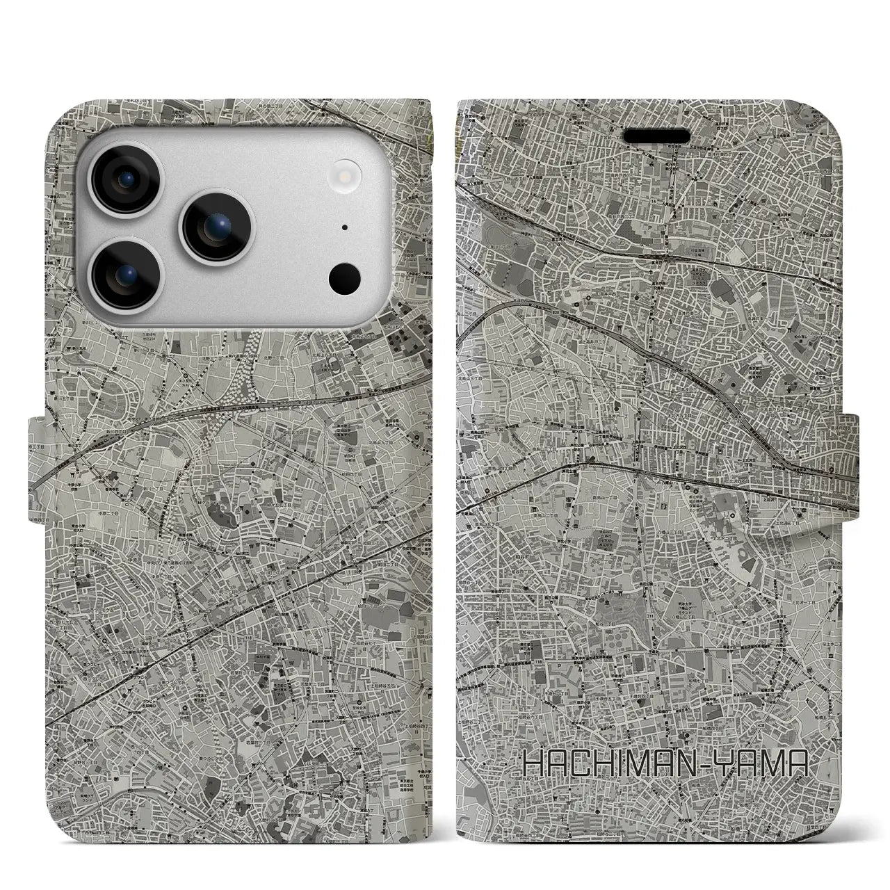 【八幡山（東京都）】地図柄iPhoneケース（手帳タイプ）