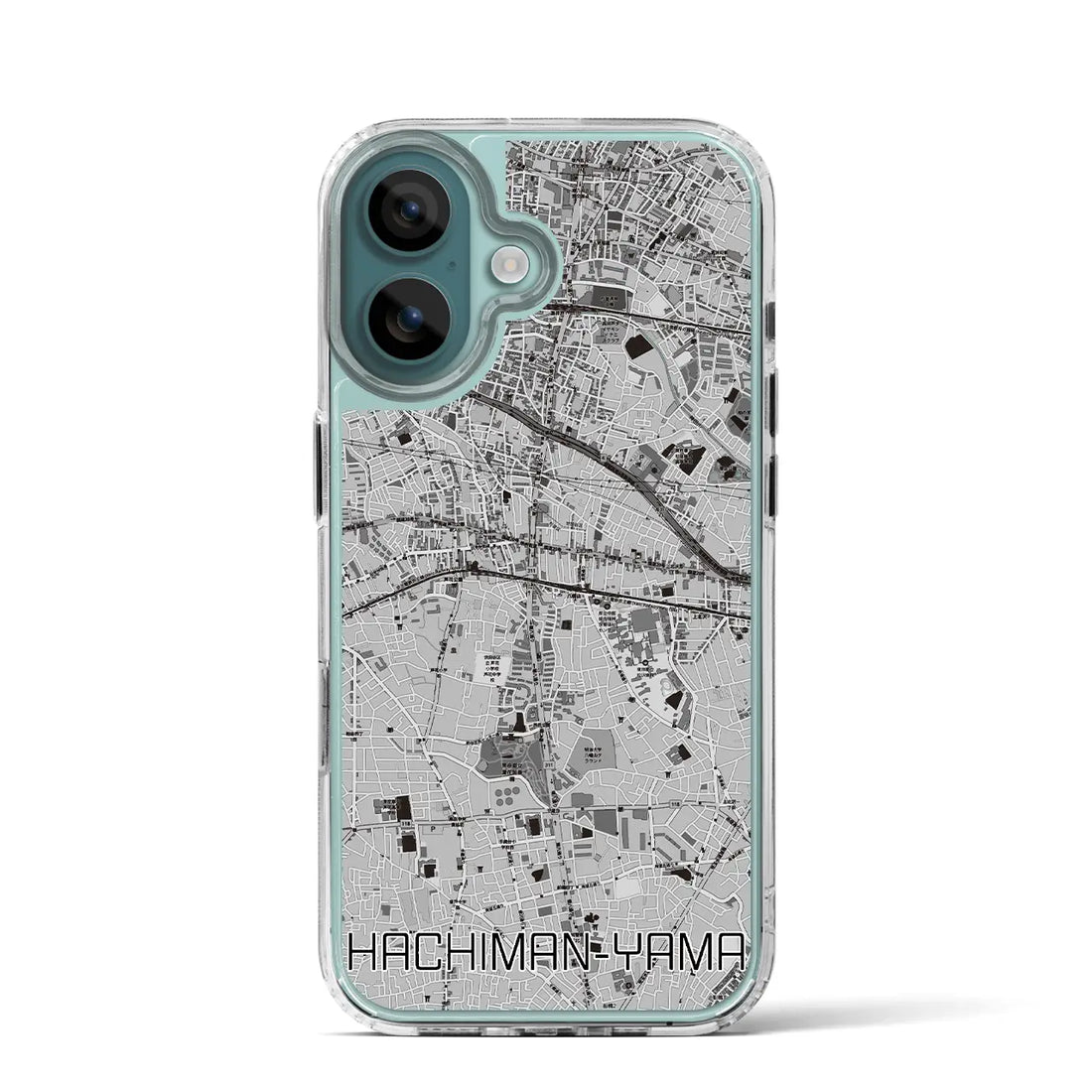 【八幡山(東京都)】地図柄iPhoneケース(MagSafeタイプ)モノトーン・iPhone 16 Pro 用