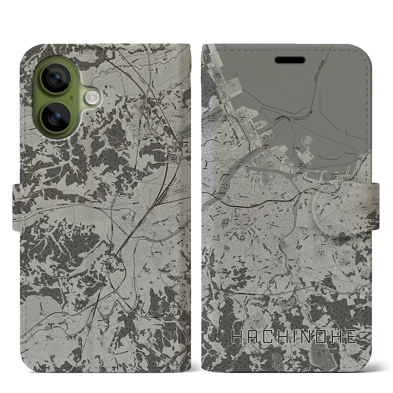 【八戸（青森県）】地図柄iPhoneケース（手帳タイプ）