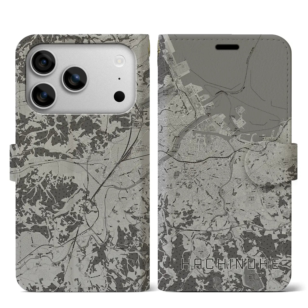 【八戸（青森県）】地図柄iPhoneケース（手帳タイプ）