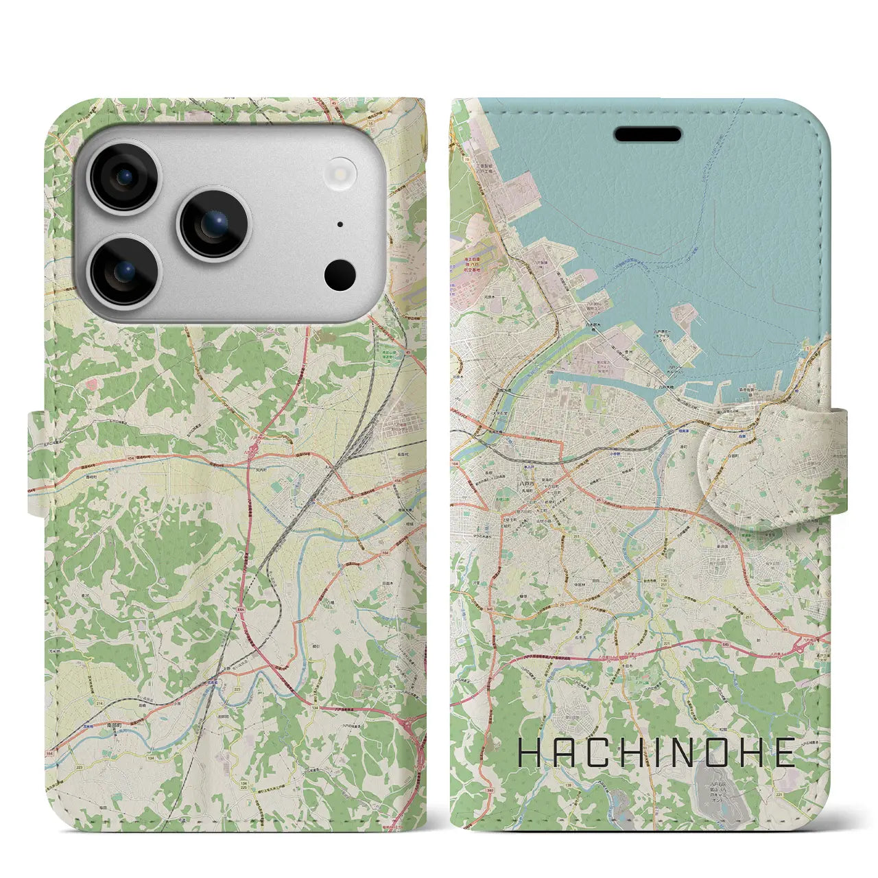 【八戸（青森県）】地図柄iPhoneケース（手帳タイプ）