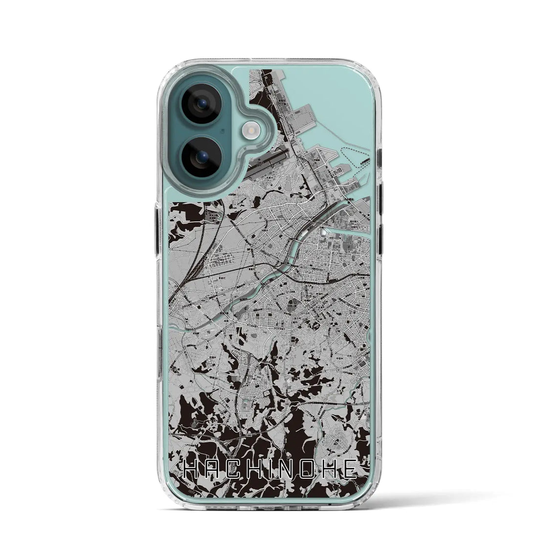 【八戸（青森県）】地図柄iPhoneケース（MagSafeタイプ）モノトーン・iPhone 16 Pro 用