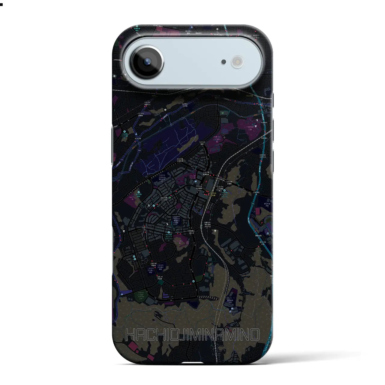 【八王子みなみ野（東京都）】地図柄iPhoneケース（バックカバータイプ）