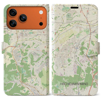 【八王子みなみ野（東京都）】地図柄iPhoneケース（手帳タイプ）