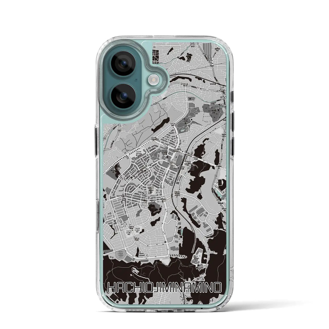 【八王子みなみ野（東京都）】地図柄iPhoneケース（MagSafeタイプ）モノトーン・iPhone 16 Pro 用