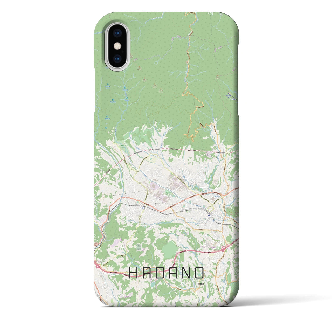 【秦野（神奈川県）】地図柄iPhoneケース（バックカバータイプ）