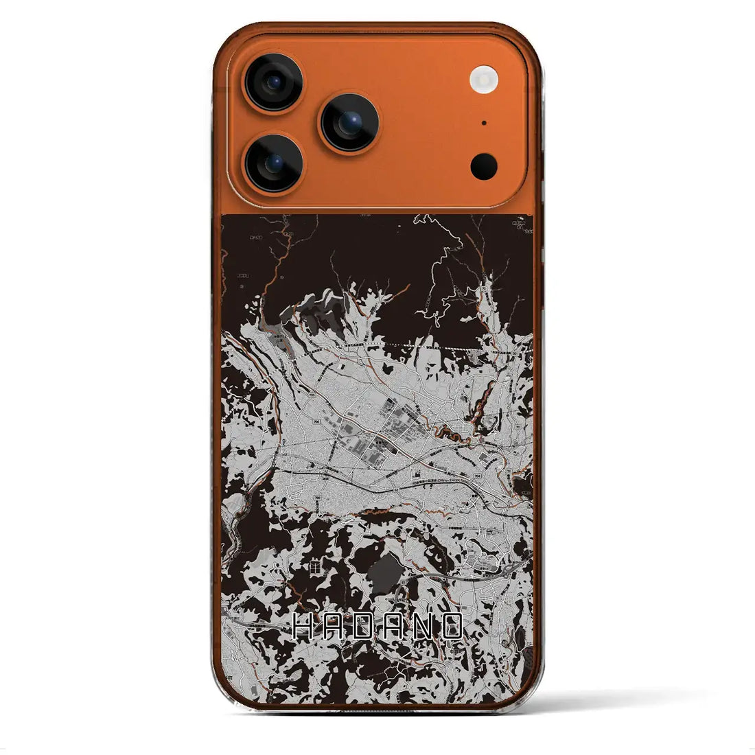 【秦野(神奈川県)】地図柄iPhoneケース(クリアタイプ)モノトーン・iPhone 17 Pro Max 用