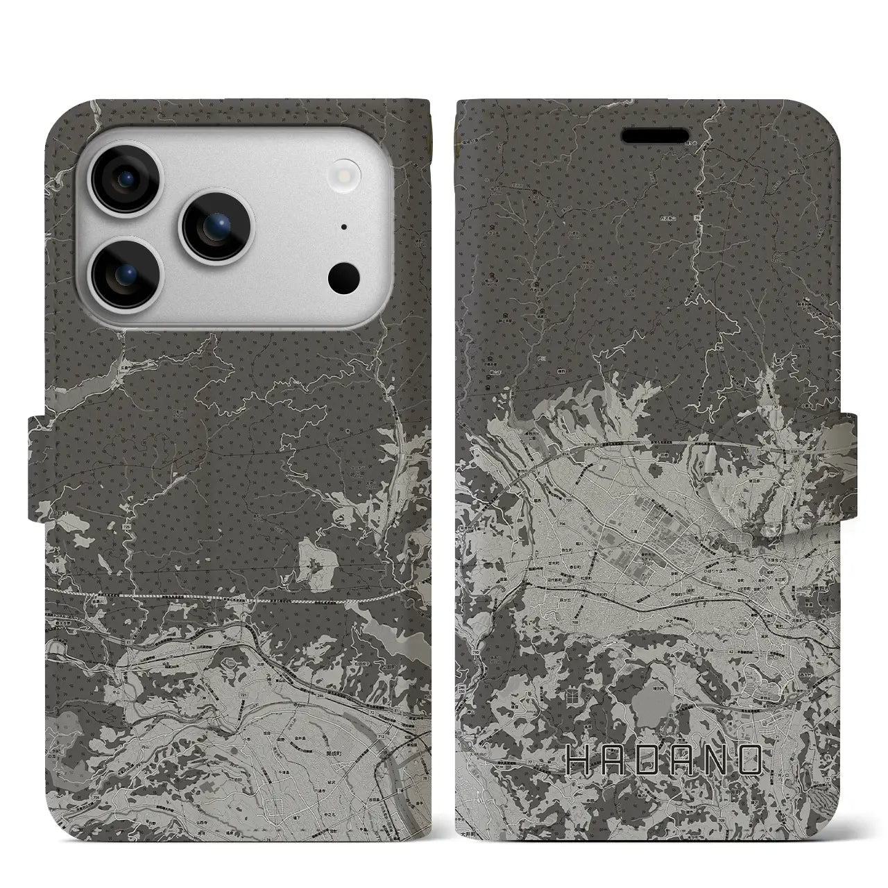 【秦野（神奈川県）】地図柄iPhoneケース（手帳タイプ）