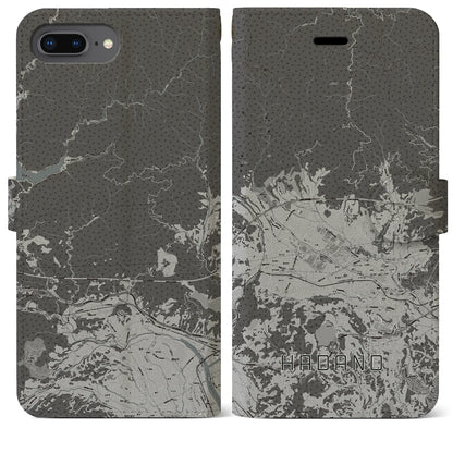 【秦野（神奈川県）】地図柄iPhoneケース（手帳タイプ）モノトーン・iPhone 8Plus /7Plus / 6sPlus / 6Plus 用