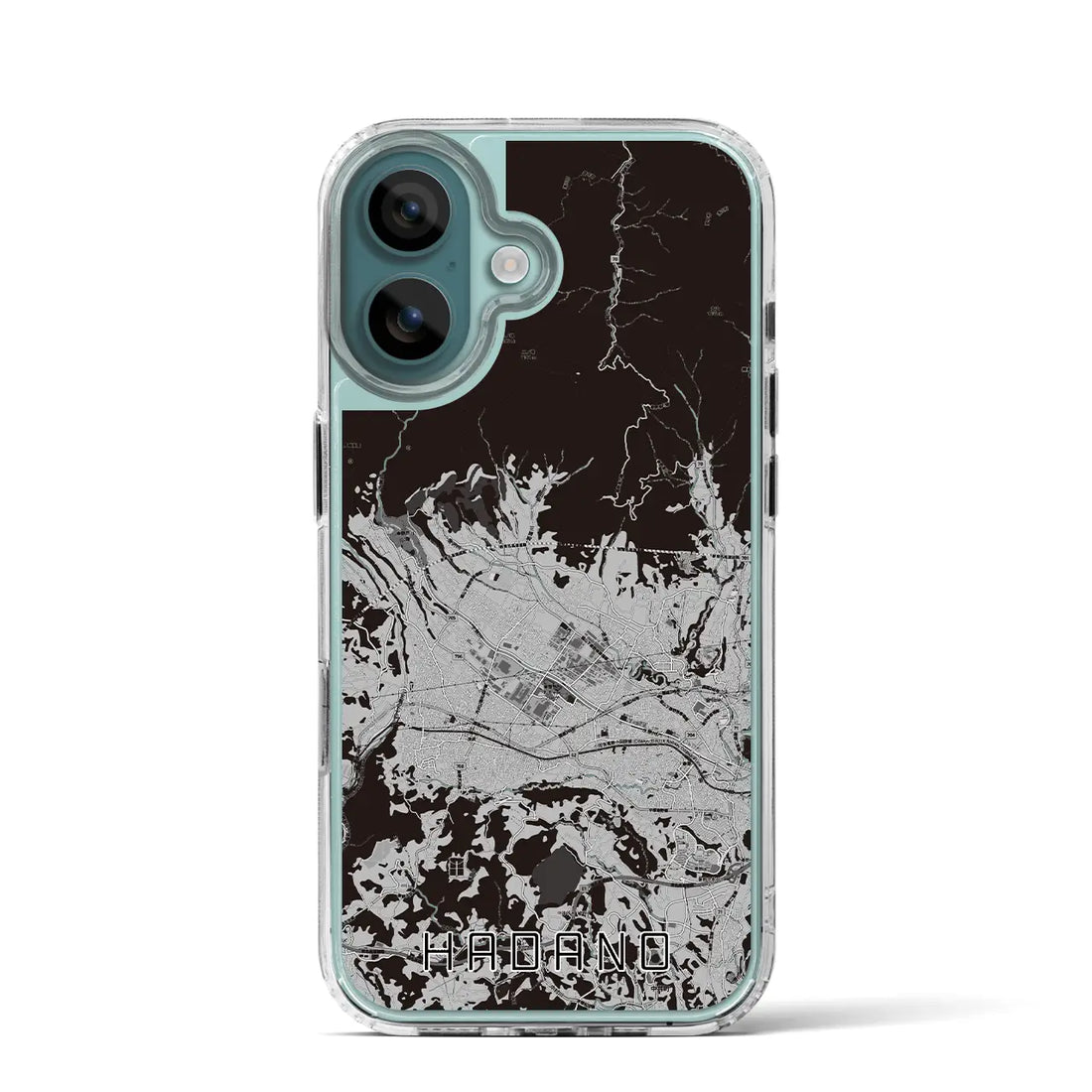 【秦野（神奈川県）】地図柄iPhoneケース（MagSafeタイプ）モノトーン・iPhone 16 Pro 用