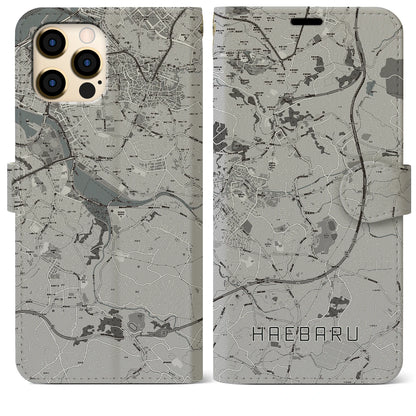 【南風原（沖縄県）】地図柄iPhoneケース（手帳タイプ）モノトーン・iPhone 12 Pro Max 用