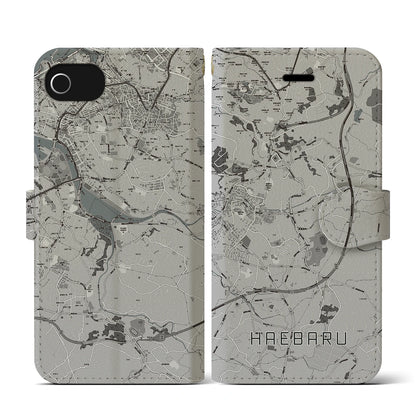 【南風原（沖縄県）】地図柄iPhoneケース（手帳タイプ）モノトーン・iPhone SE（第3 / 第2世代） / 8 / 7 / 6s / 6 用