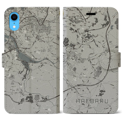 【南風原（沖縄県）】地図柄iPhoneケース（手帳タイプ）モノトーン・iPhone XR 用