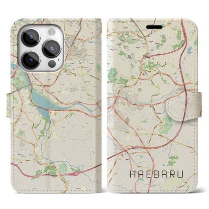 【南風原（沖縄県）】地図柄iPhoneケース（手帳タイプ）ナチュラル・iPhone 14 Pro 用