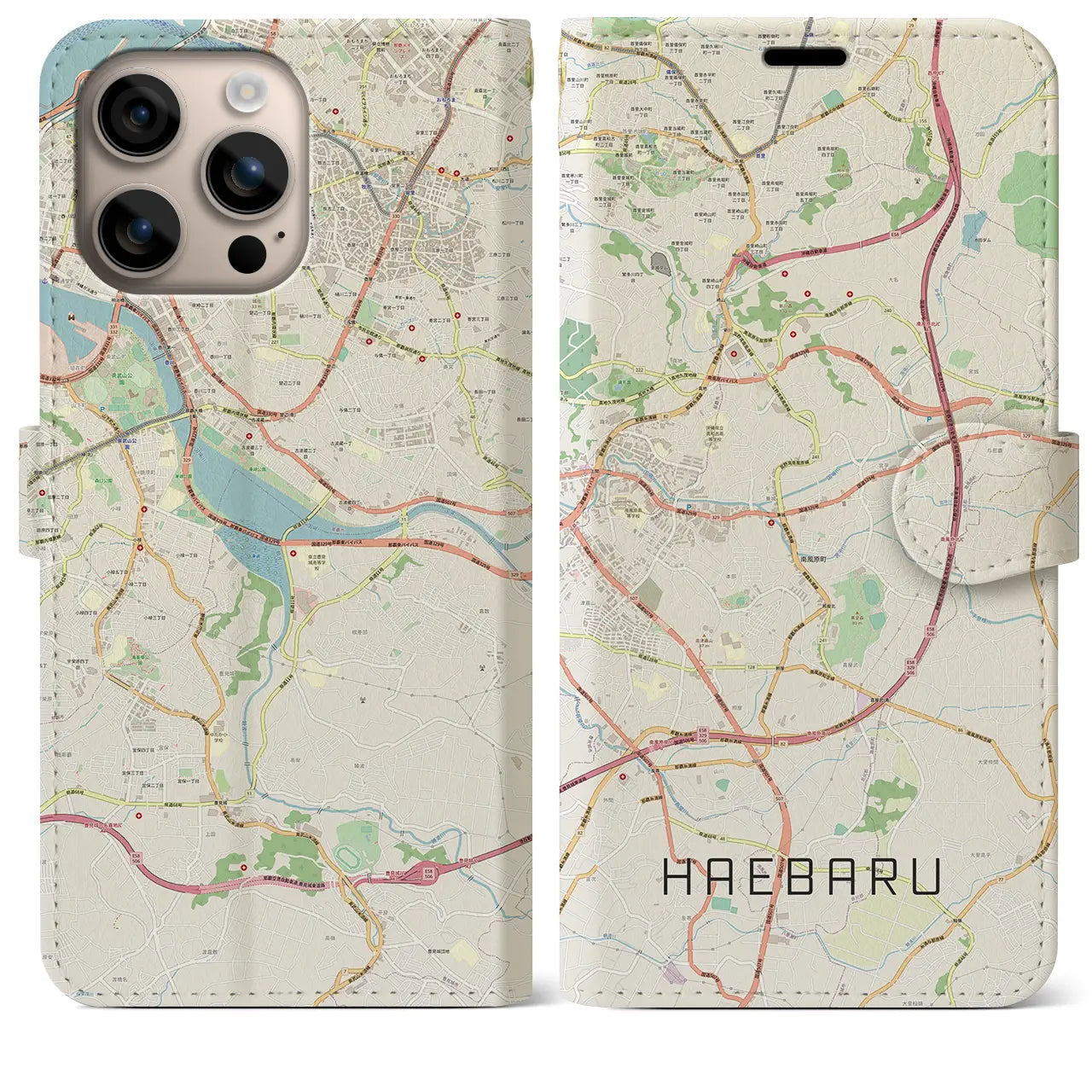 【南風原（沖縄県）】地図柄iPhoneケース（手帳タイプ）