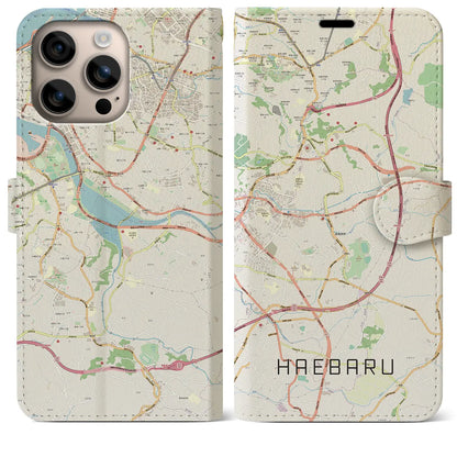 【南風原（沖縄県）】地図柄iPhoneケース（手帳タイプ）ナチュラル・iPhone 16 Plus 用