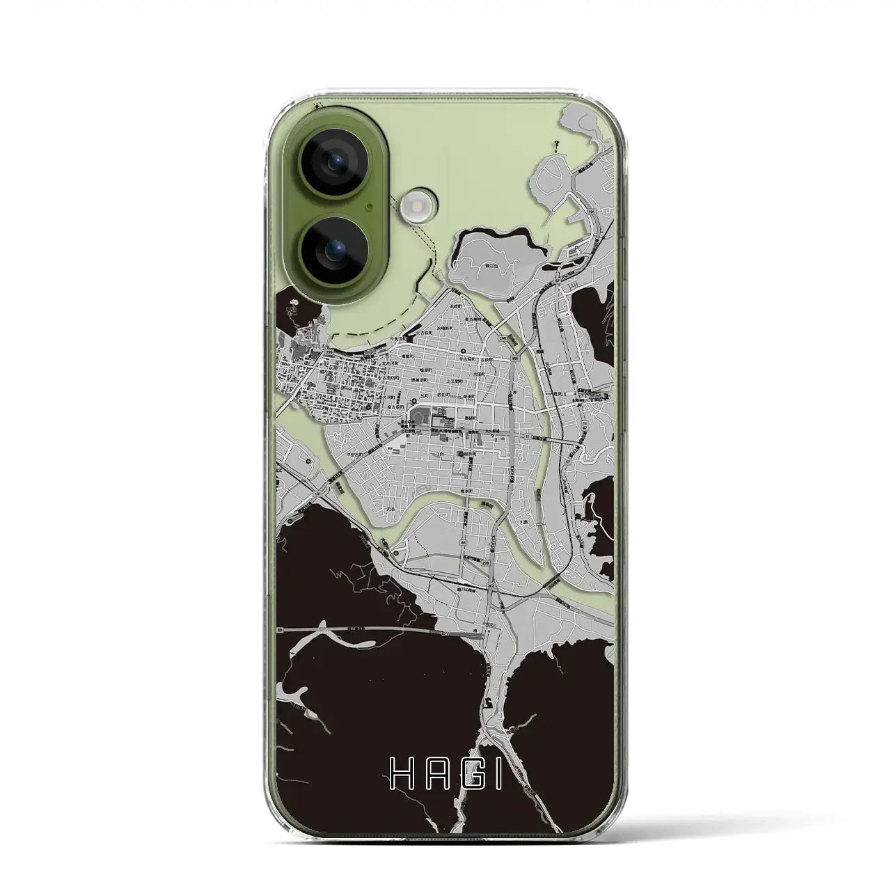 【萩2（山口県）】地図柄iPhoneケース（クリアタイプ）