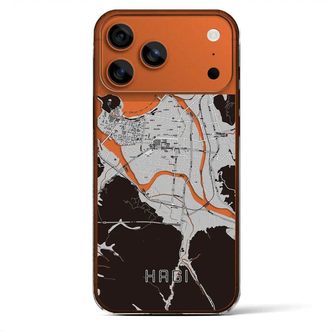 【萩2（山口県）】地図柄iPhoneケース（クリアタイプ）モノトーン・iPhone 17 Pro Max 用