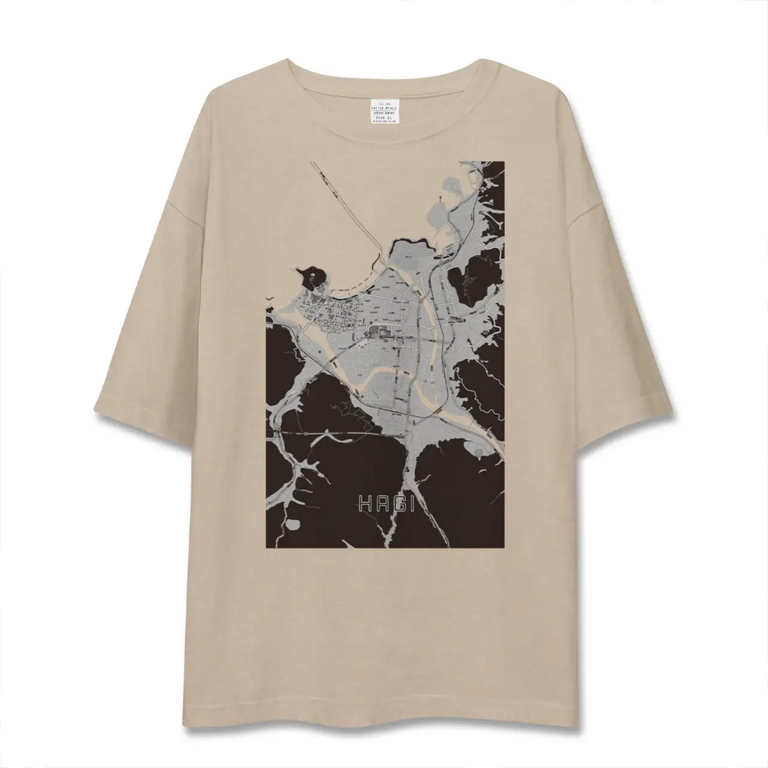 【萩2（山口県）】地図柄ビッグシルエットTシャツ