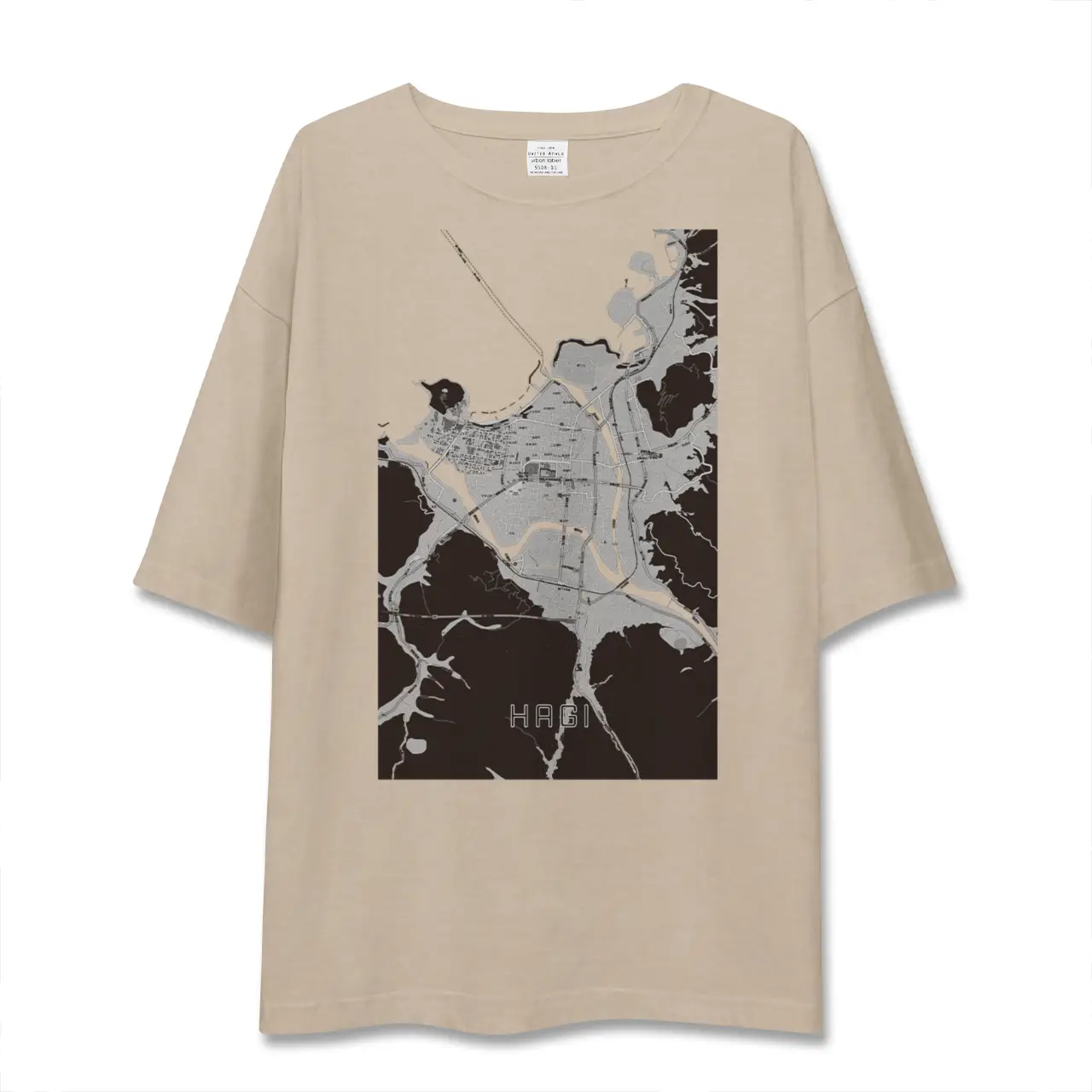 【萩2（山口県）】地図柄ビッグシルエットTシャツ