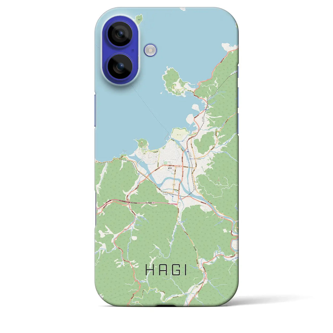 【萩（山口県）】地図柄iPhoneケース（バックカバータイプ）ナチュラル・iPhone 16 Pro Max 用